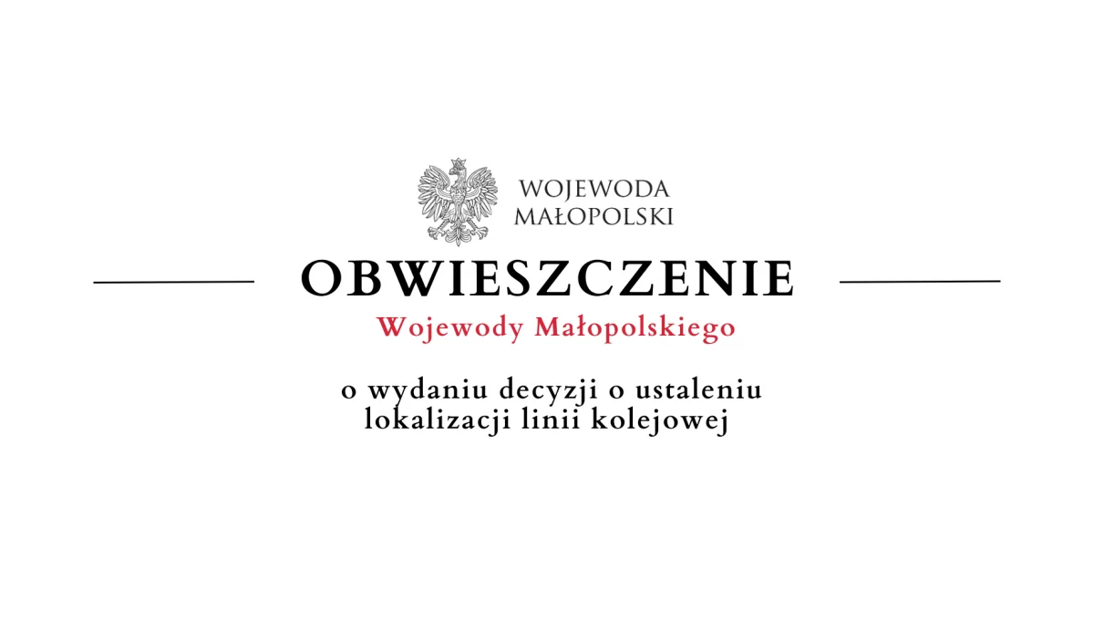 Obwieszczenie o wydaniu decyzji o ustaleniu lokalizacji linii kolejowej - 27.01