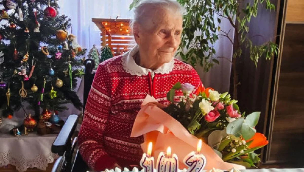 102. urodziny p. Marii Opieli/fot.: Mieczysław Uryga - Facebook, UG Limanowa