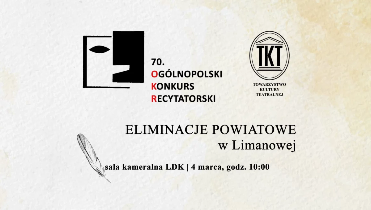 70. Ogólnopolski Konkurs Recytatorski (eliminacje powiatowe) - zapraszamy do udziału!