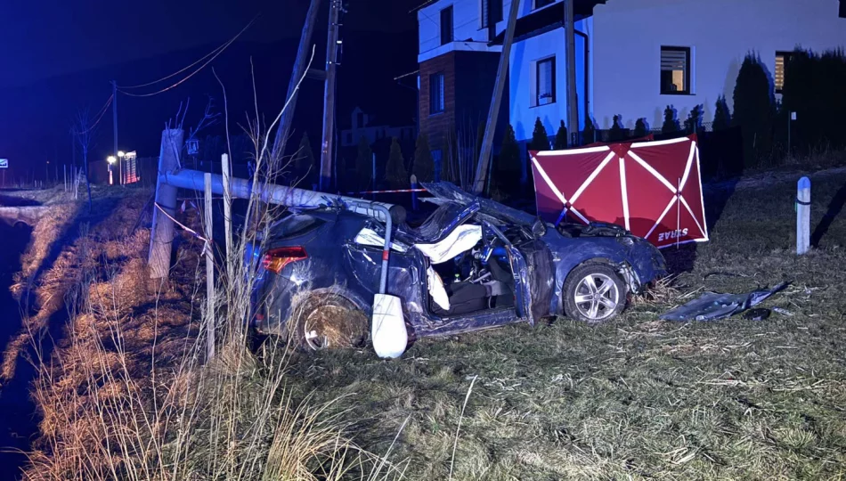 Tragedia podczas wyprzedzania na DK 28 - kierowca samochodu zmarł na miejscu - zdjęcie 1