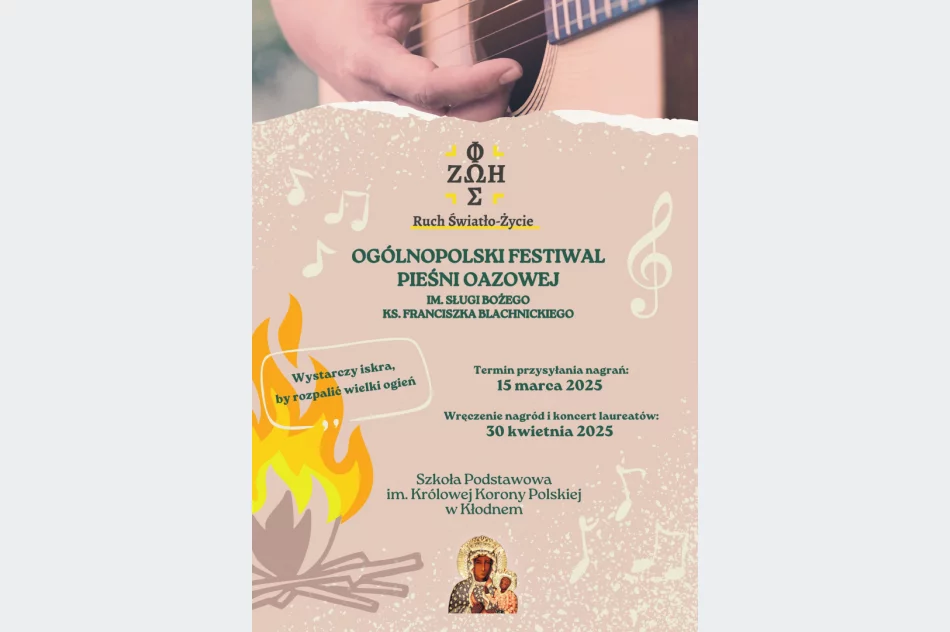 Zaproszenie na Ogólnopolski Festiwal Pieśni Oazowej im. Sługi Bożego ks. Franciszka Blachnickiego - zdjęcie 2