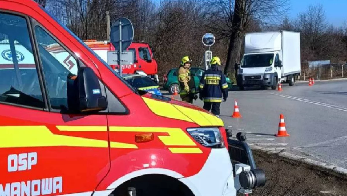 Zderzenie pojazdów w Mordarce/fot.: OSP Limanowa