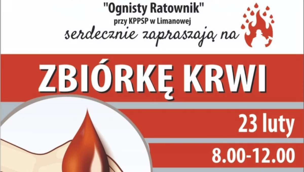 Druhowie z OSP Limanowa zapraszają do udziału w zbiórce krwi