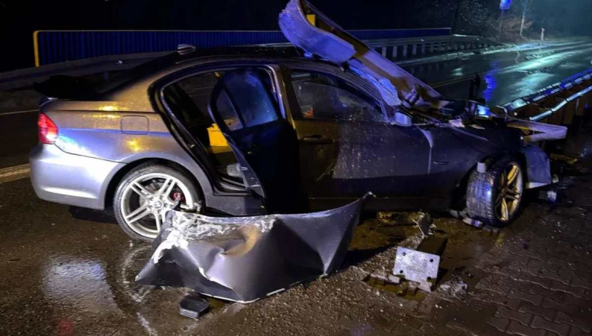 Wypadek pijanego kierowcy na ul. Tarnowskiej/fot.: Policja Limanowa