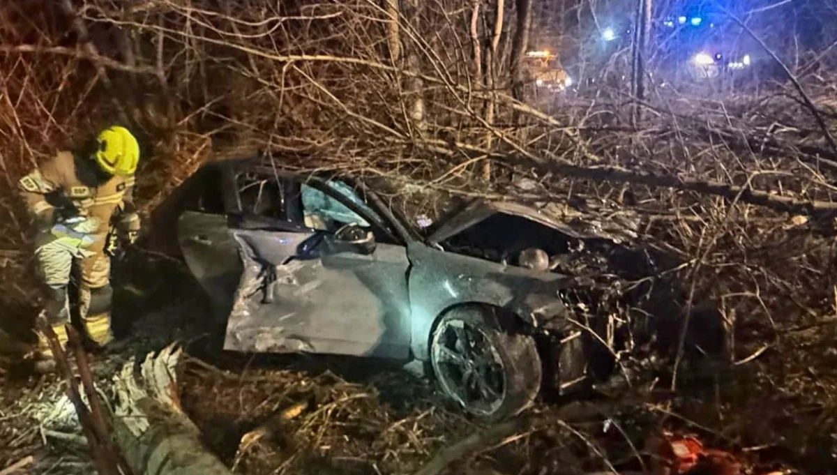 Kolizja drogowa w powiecie limanowskim/fot.: Policja Limanowa