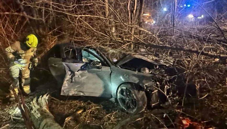 ​Audi uderzyło w BMW i wypadło z drogi - zdjęcie 1