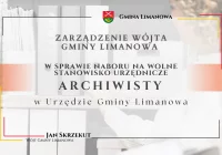 Wolne stanowisko urzędnicze ARCHIWISTY w Urzędzie Gminy Limanowa - zdjęcie główne