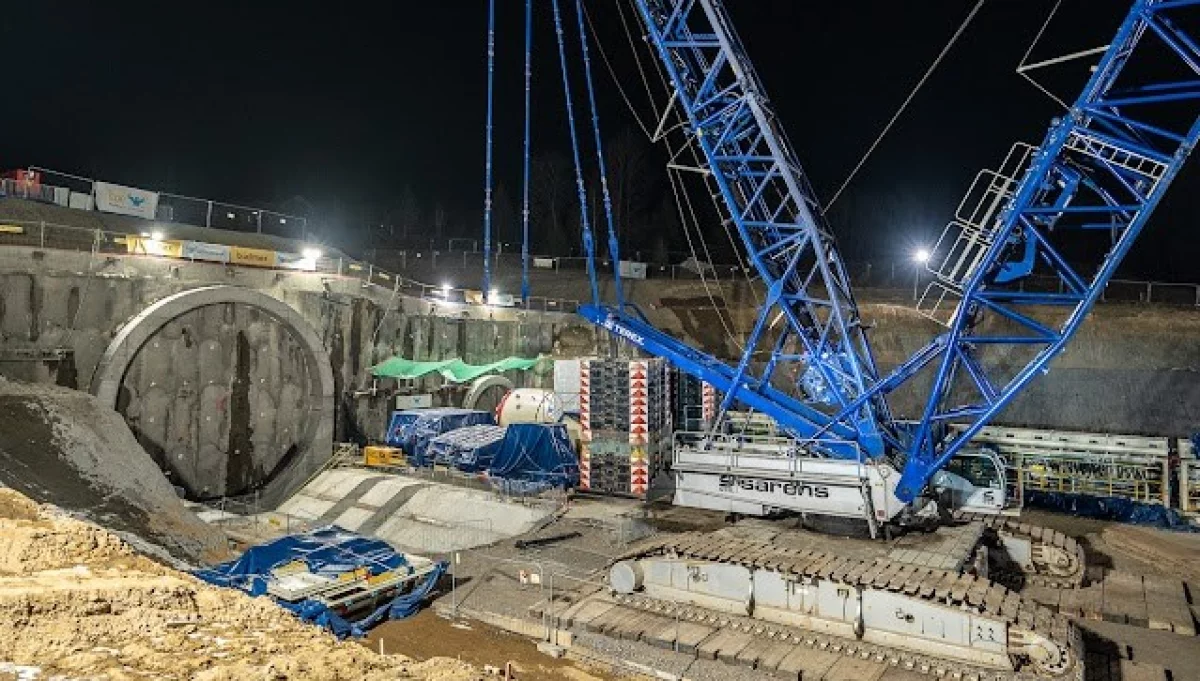 Plac budowy tunelu w Pisarzowej/fot.: PKP PLK S.A.