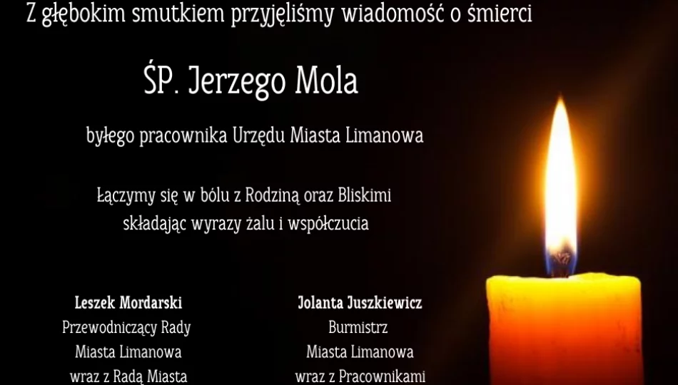 Kondolencje z powodu śmierci Jerzego Mola - zdjęcie 1