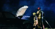 Pożar samochodu na DK28 - nikt nie został ranny - zdjęcie 3