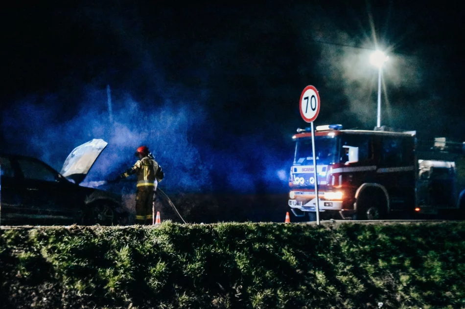 Pożar samochodu na DK28 - nikt nie został ranny - zdjęcie 7