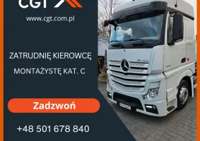 Kierowca - montażysta kat. C - 3 dniowe wyjazdy - Zdjęcie główne