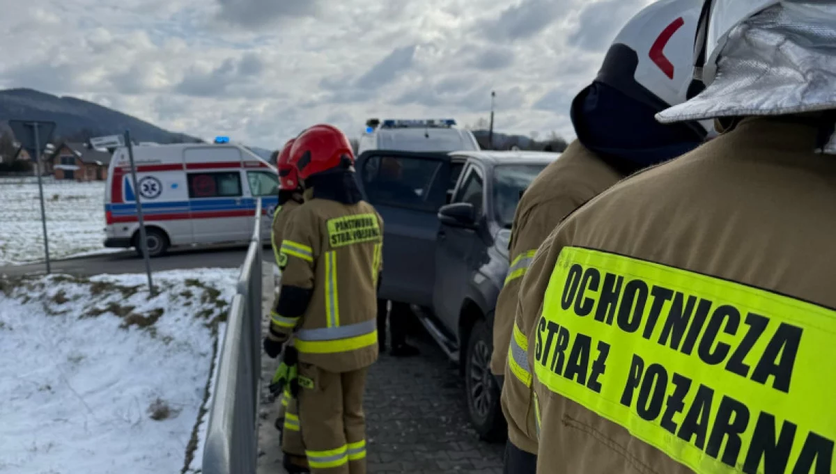 Kolizja w Podłopieniu/fot.: OSP Podłopień
