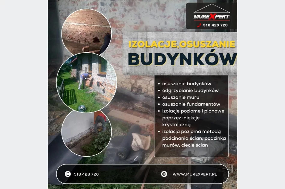 Profesjonalne izolacje, osuszanie budynków Gorlice Cała Małopolska - zdjęcie 7