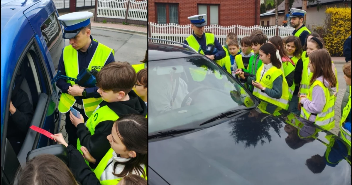 Policjanci i uczniowie rozdawali "słoneczka" oraz... czerwone kartki
