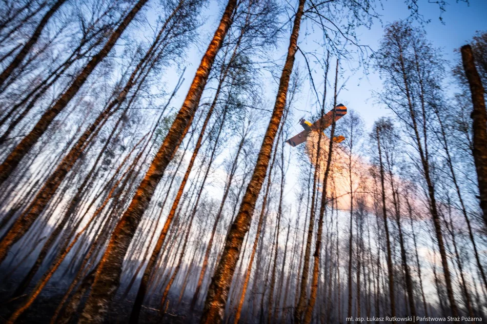 Pożar w Biebrzańskim PN rozszerza się. Dziś więcej śmigłowców, w tym Black Hawk policji - zdjęcie 9