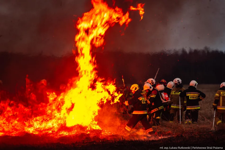 Pożar w Biebrzańskim PN rozszerza się. Dziś więcej śmigłowców, w tym Black Hawk policji - zdjęcie 12