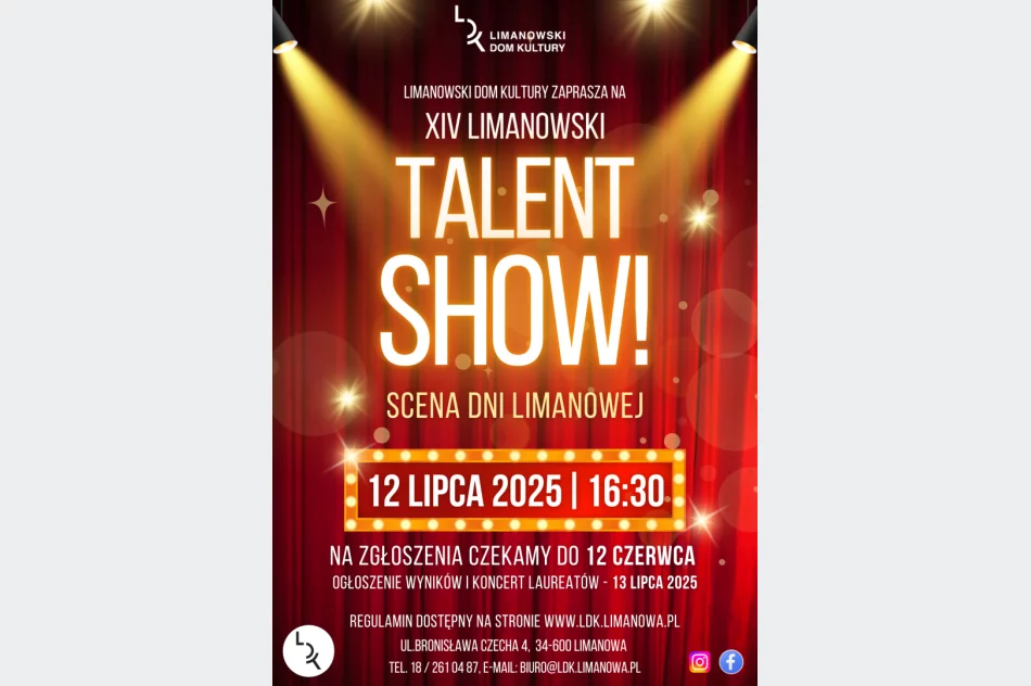 XIV Limanowski Talent Show - zachęcamy do udziału! - zdjęcie 2