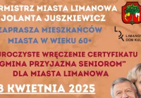 Limanowa z certyfikatem - spotkanie dla seniorów - zdjęcie główne