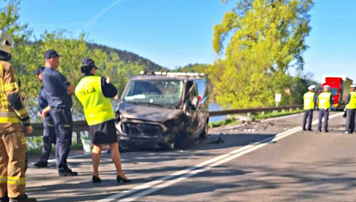 Wypadek na DK 75/fot.: OSP Tymowa