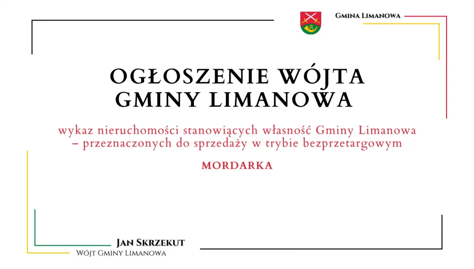 Wykaz nieruchomości stanowiących własność Gminy Limanowa – przeznaczonych do sprzedaży - zdjęcie 1