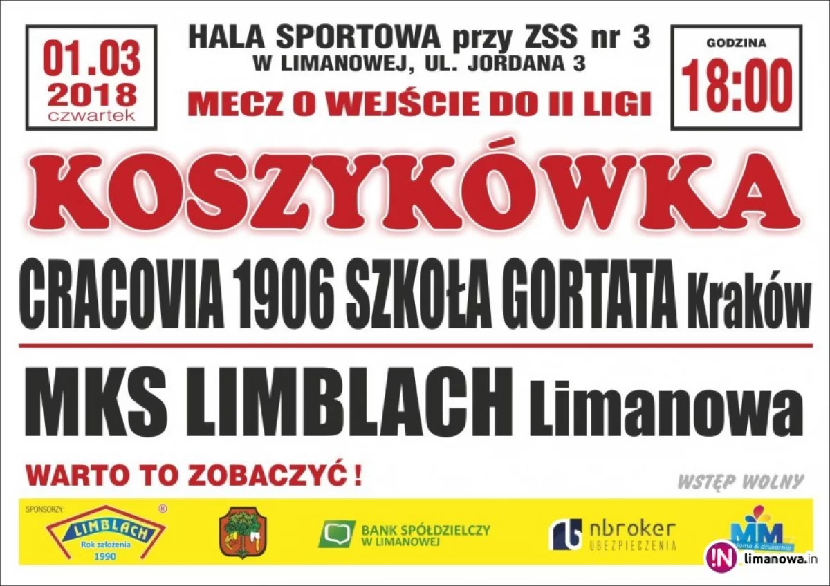 Limanowianie zmierzą się z Cracovią