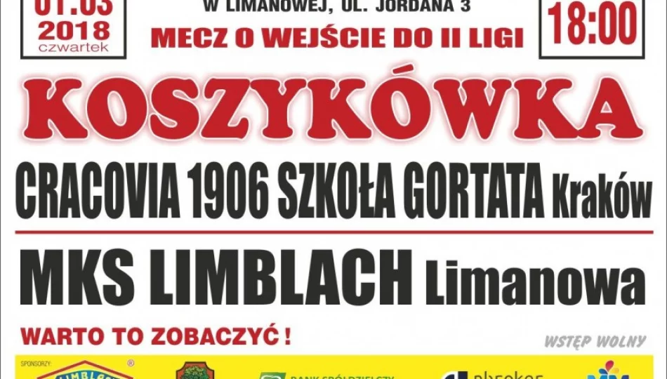 Limanowianie zmierzą się z Cracovią - zdjęcie 1