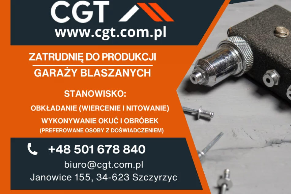 Pracownik produkcji - wiercenie, nitowanie, robienie okuć - zdjęcie 1