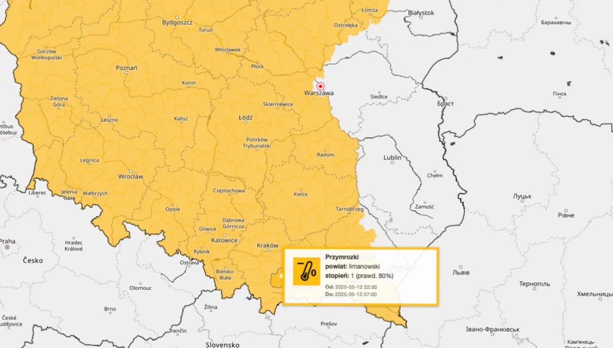 Możliwe przymrozki w powiecie limanowskim