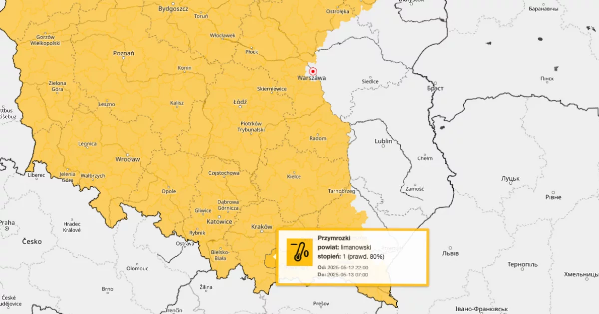 Możliwe przymrozki w powiecie limanowskim