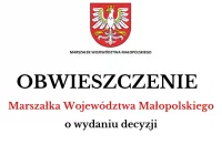 Obwieszczenie Marszałka Województwa Małopolskiego  - zdjęcie główne