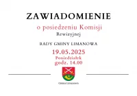 Zawiadomienie o posiedzeniu Komisji Rady Gminy Limanowa - 19.05 - zdjęcie główne
