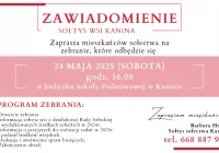 Zaproszenie na zebranie wiejskie w Kaninie dnia 24 maja - zdjęcie główne