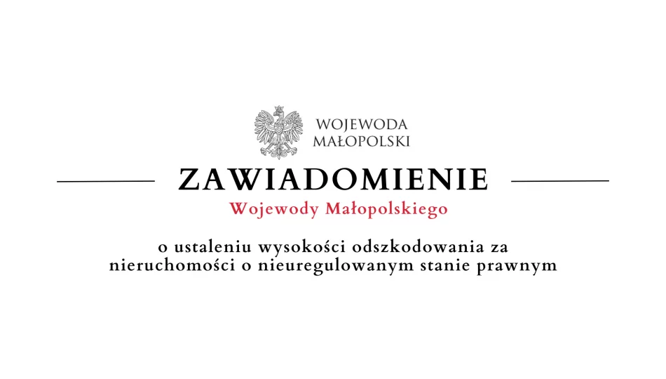 Zawiadomienie o ustaleniu wysokości odszkodowania za nieruchomości o nieuregulowanym stanie prawnym - zdjęcie 1