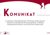 Komunikat ws. nieprawdziwych informacji dotyczących wyborów Prezydenta RP - zdjęcie główne