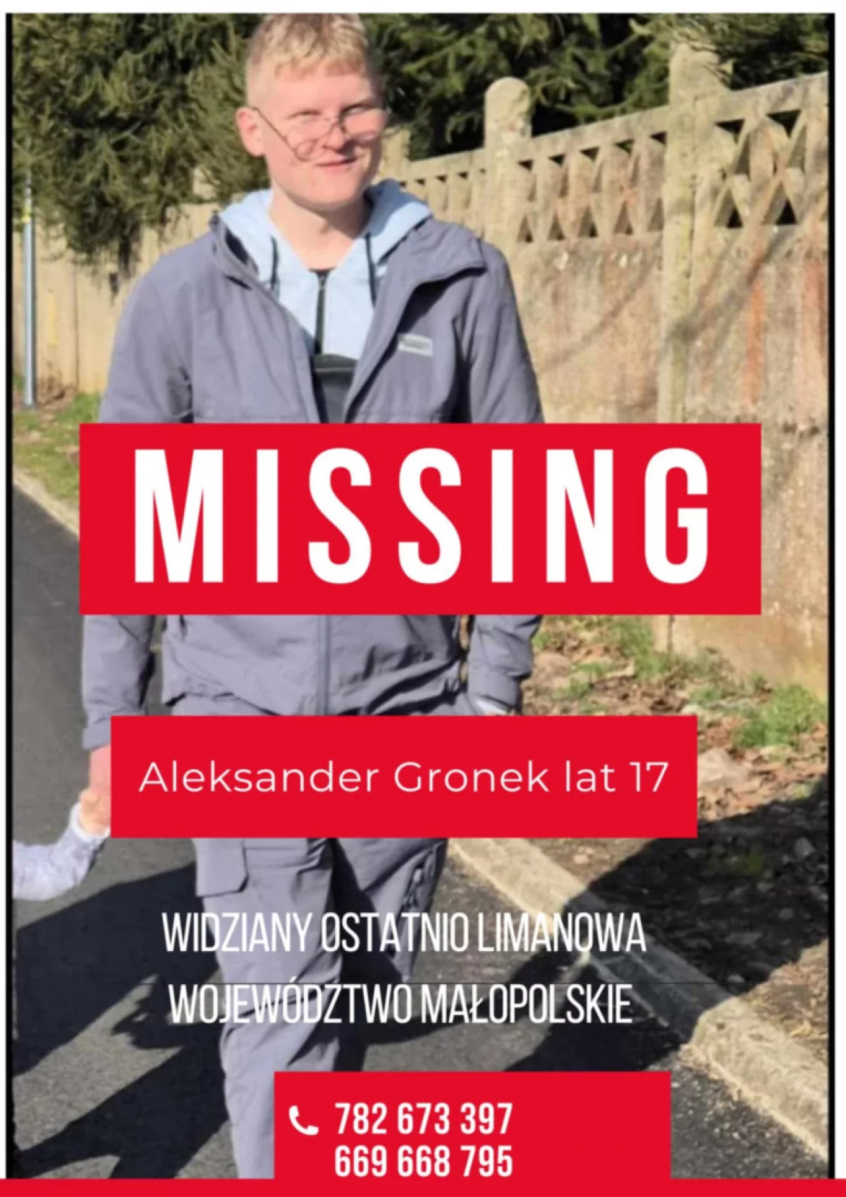 Zaginiony Aleksander Gronek