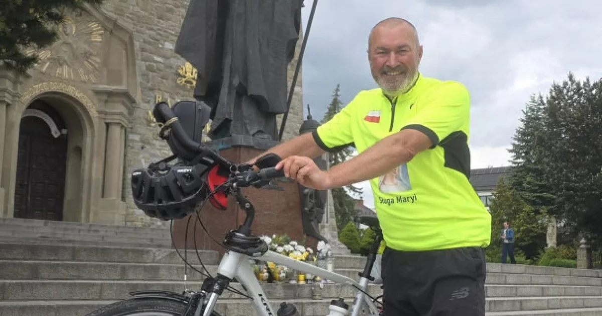 Przejechał 7 tys. km podczas rowerowej pielgrzymki