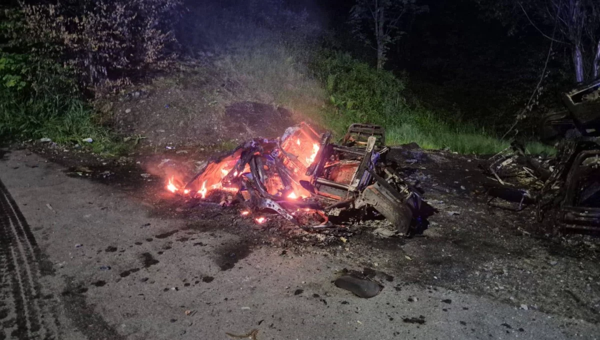 Pożar odpadów w Koszarach/fot.: OSP Łososina Górna