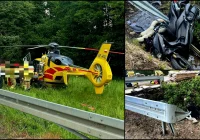 Poważny wypadek, motocyklistę do szpitala zabrało LPR - zdjęcie główne