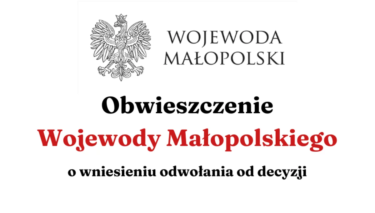 Obwieszczenie Wojewody Małopolskiego