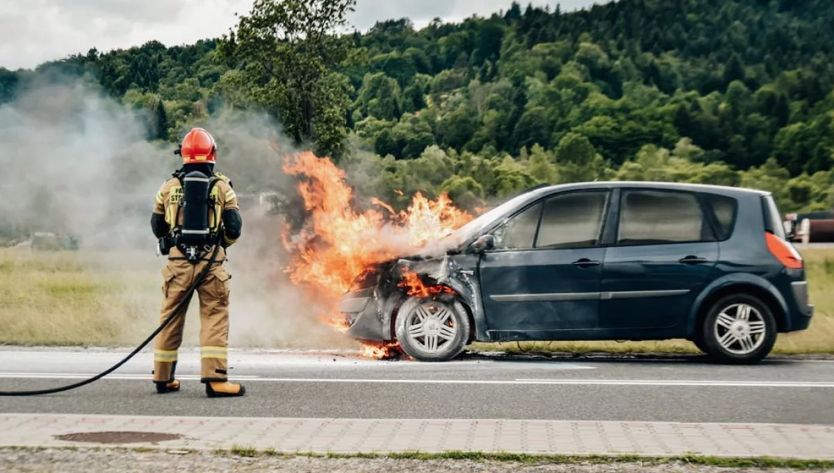 ​Pożar samochodu osobowego