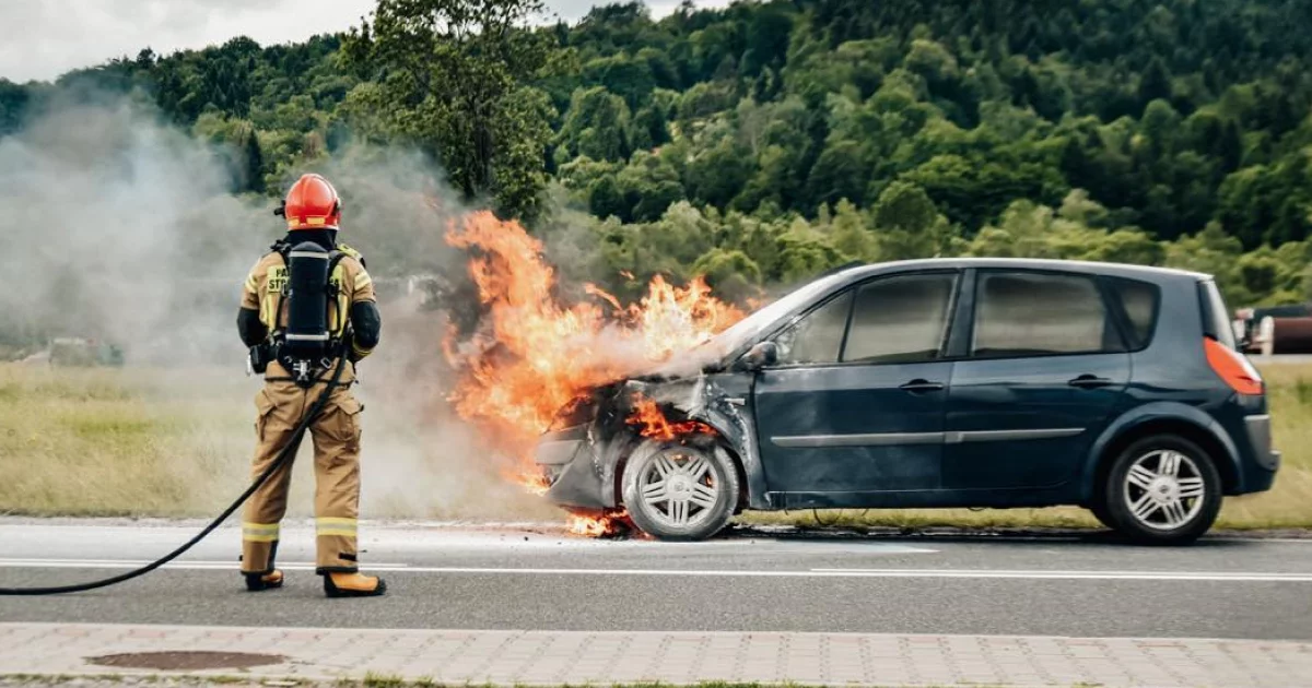 ​Pożar samochodu osobowego