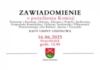 Zawiadomienie o posiedzeniu Komisji Rady Gminy Limanowa - 16.06 - zdjęcie główne