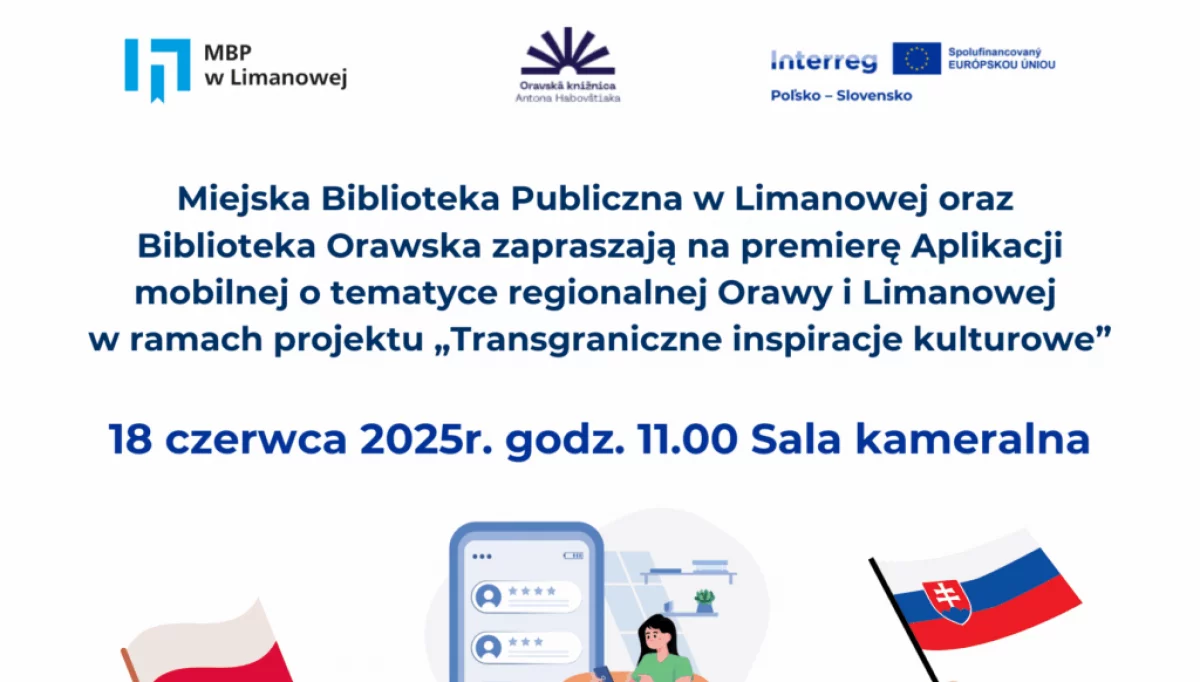 Miejska Biblioteka zaprasza na premierę Aplikacji mobilnej o tematyce regionalnej Orawy i Limanowej