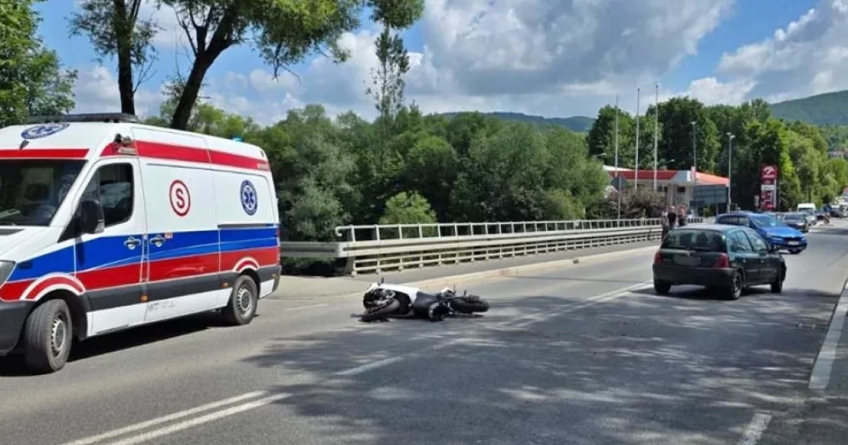 Motocyklista bez poważnych obrażeń, sprawca ukarany mandatem