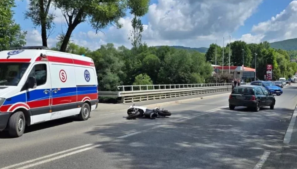 Motocyklista bez poważnych obrażeń, sprawca ukarany mandatem - zdjęcie 1