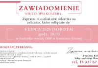 Zaproszenie na zebranie wiejskie w Koszarach dnia 5 lipca - zdjęcie główne