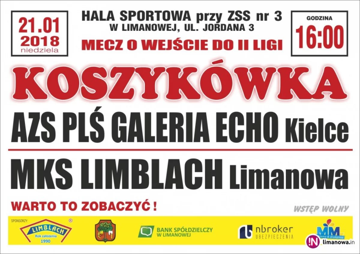 Limanowianie zmierzą się z Politechniką