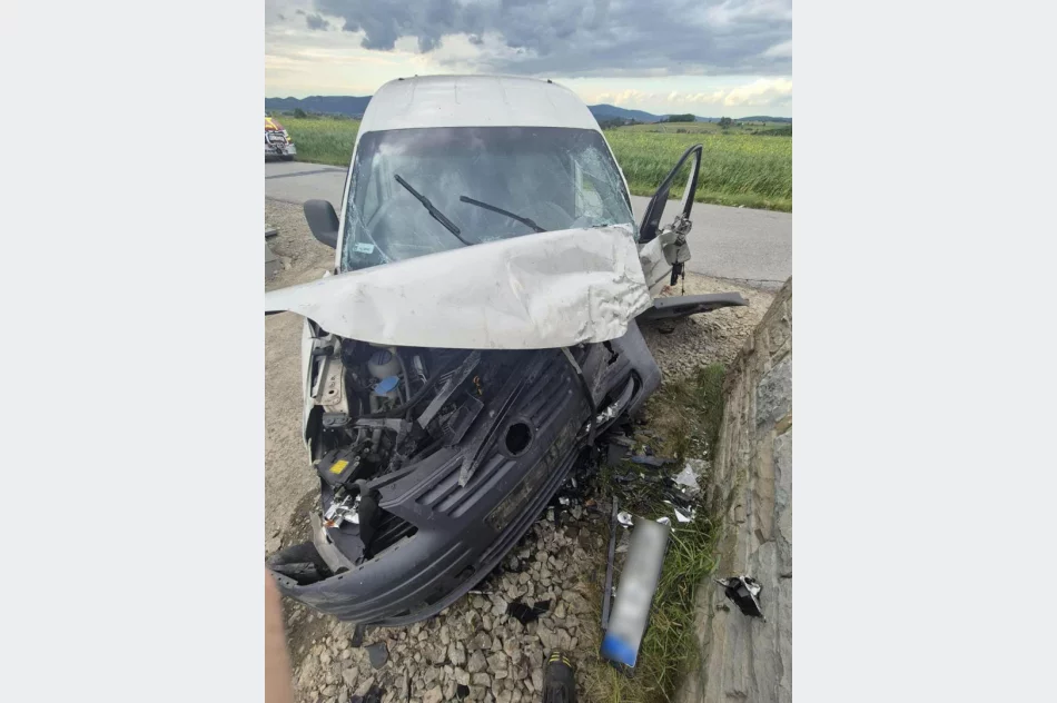 Groźny wypadek, kierowca miał wypaść z pojazdu - jest w ciężkim stanie - zdjęcie 3