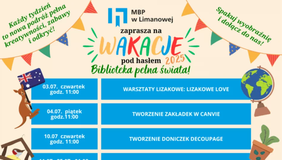 Biblioteka pełna świata – wakacyjne warsztaty dla dzieci i młodzieży - zdjęcie 1